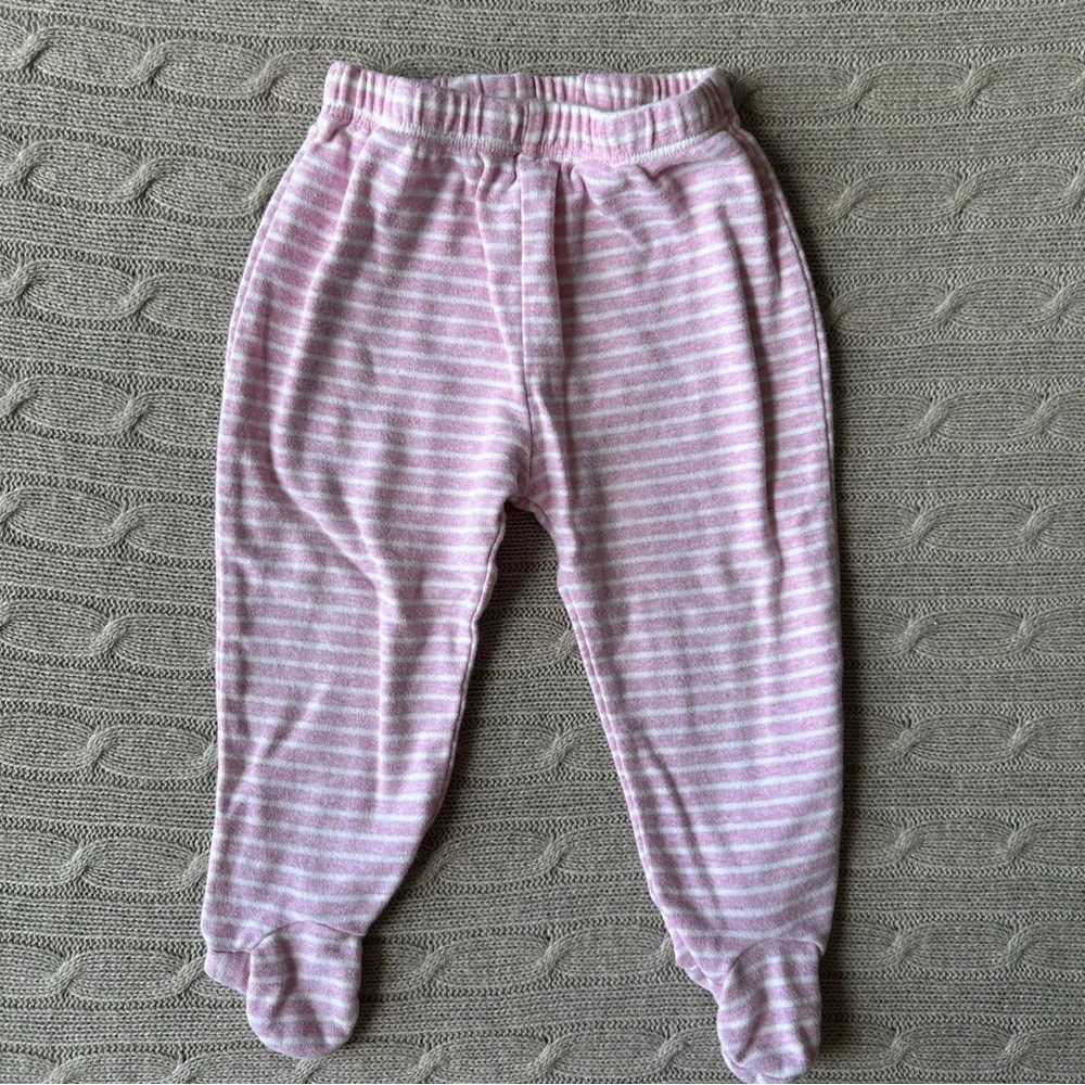 EUC Minizone 3pc Baby Girl Footed Pant Bundle, Pink & White Unicorn, 6-12 Months